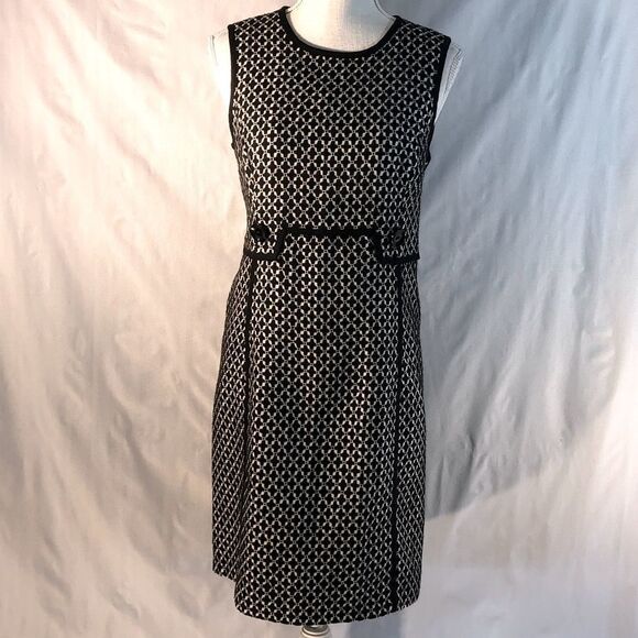 Anthropologie Beth Bowley White Sleeveless Sheath Dress with Black Embroidery 4 - Picture 1 of 9